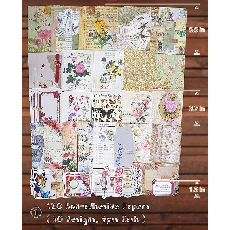 260 Piece Ephemera Set, Vintage Scrapbooking Supplies Pack, Vintage Paper And Paper Stickers, Art Craft Gifts, Letters