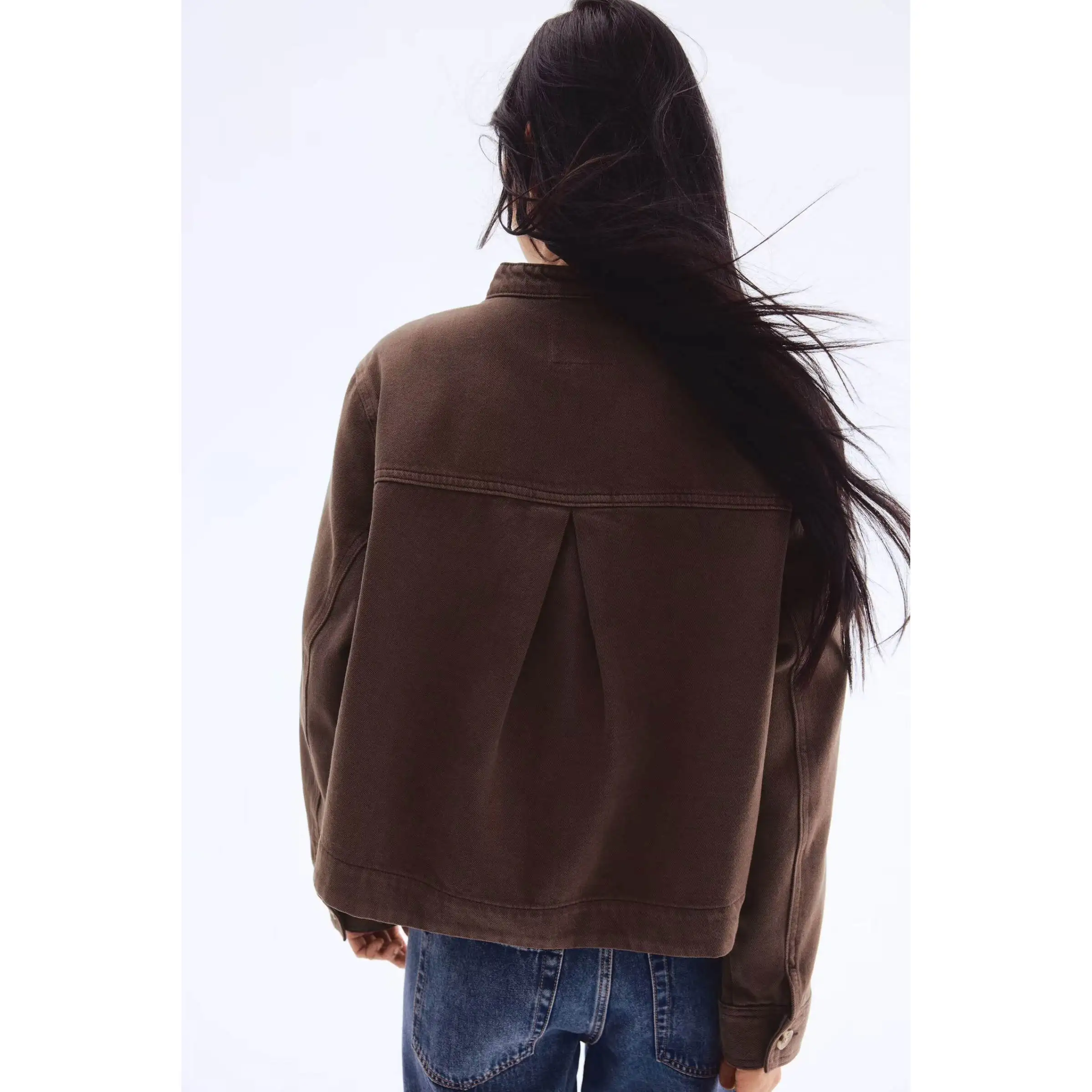 ファッショナブルなルーズチェック柄アウターウェア レディース 秋 2025 シンプル スタイリッシュ ポリエステル繊維 ロングスリーブ コート ボタン留め