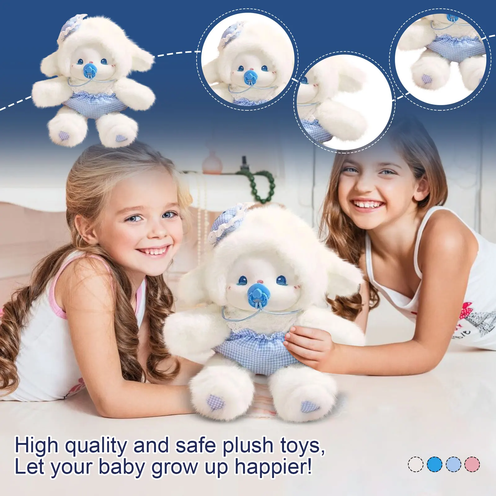 Leite fu sonolento ovelha boneca chupeta ovelha boneca bonito brinquedo de pelúcia calmante boneca de dormir