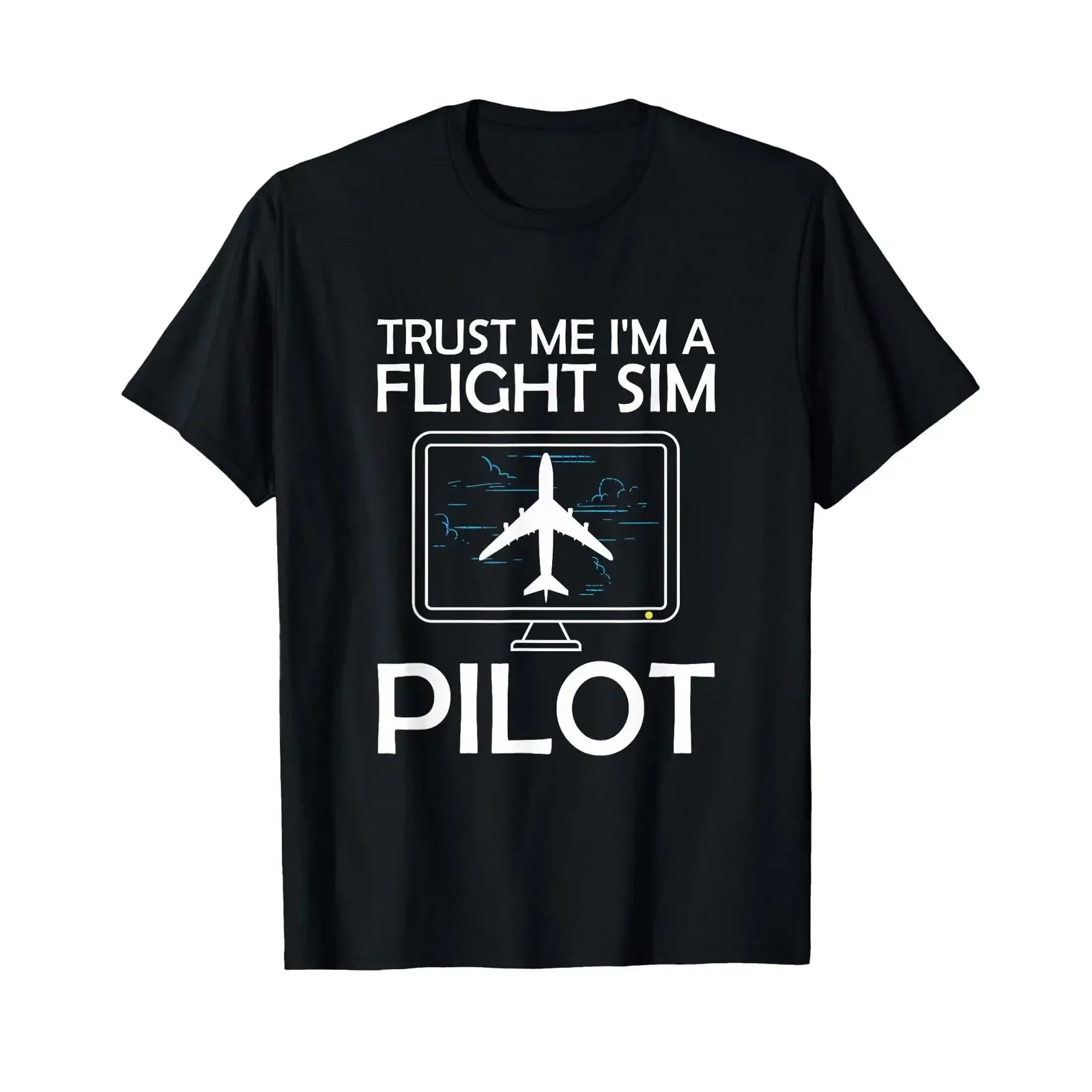 Flight Simulator Pilot Enthusiast Four Engine Jet Aviation T Shirt black vintage Washed Stretched streetwear designer clothes