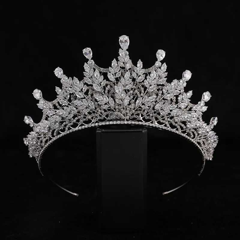 

Cubic Zirconia Crowns For Wedding Bride Headdress Princess Bridal Tiaras Crowns Women Sweet 16 Crown Party Prom Diadem Headpiece