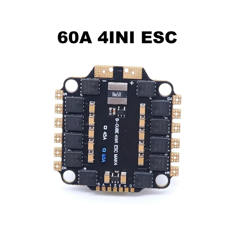 B63B-For RC FPV Drone Components- H743 التحكم في الطيران + 60A 4-INI ESC + VTX1600 3-6S Dual Gyro BEC 30.5 مم × 30.5 مم