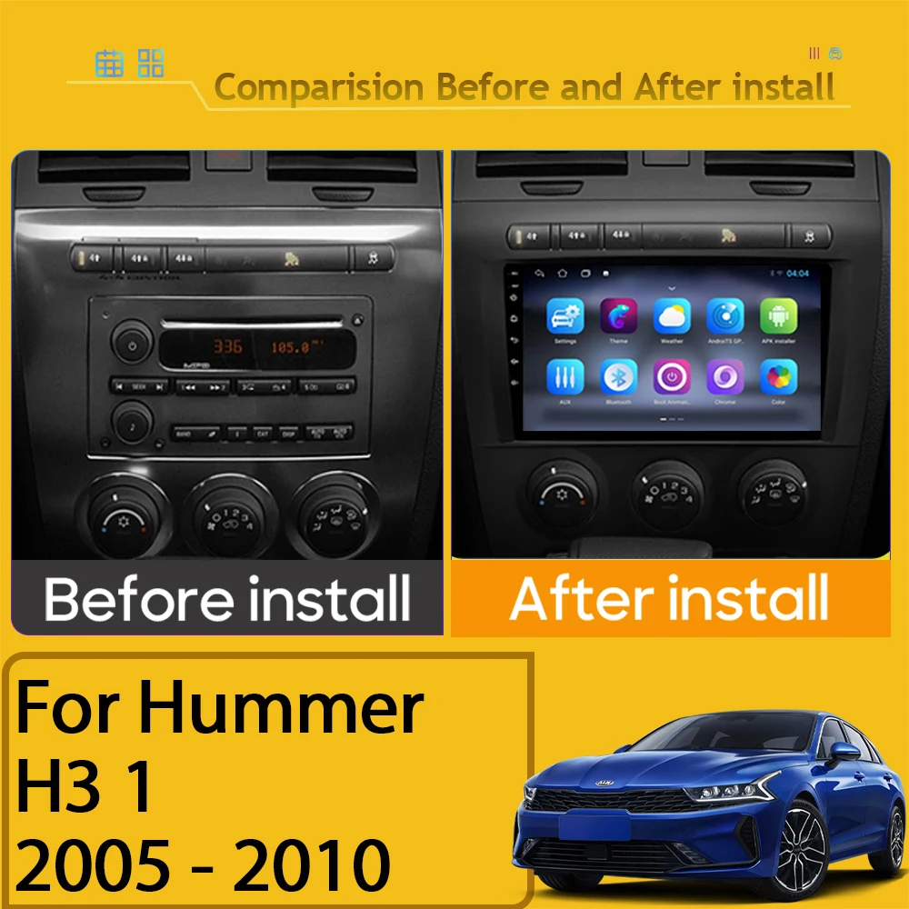 Carplay GPS Android For Hummer H3 1 2005 - 2010 Auto Radio Multimedia Player Stereo Video Touchscreen Navigation WIFI NO 2din