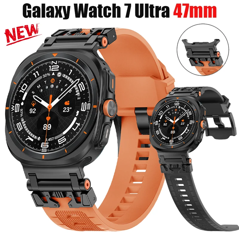 TPU Sports Band para Samsung Galaxy Watch, Ultra Strap, pulseira de luxo para homens, pulseira de relógio, 47mm