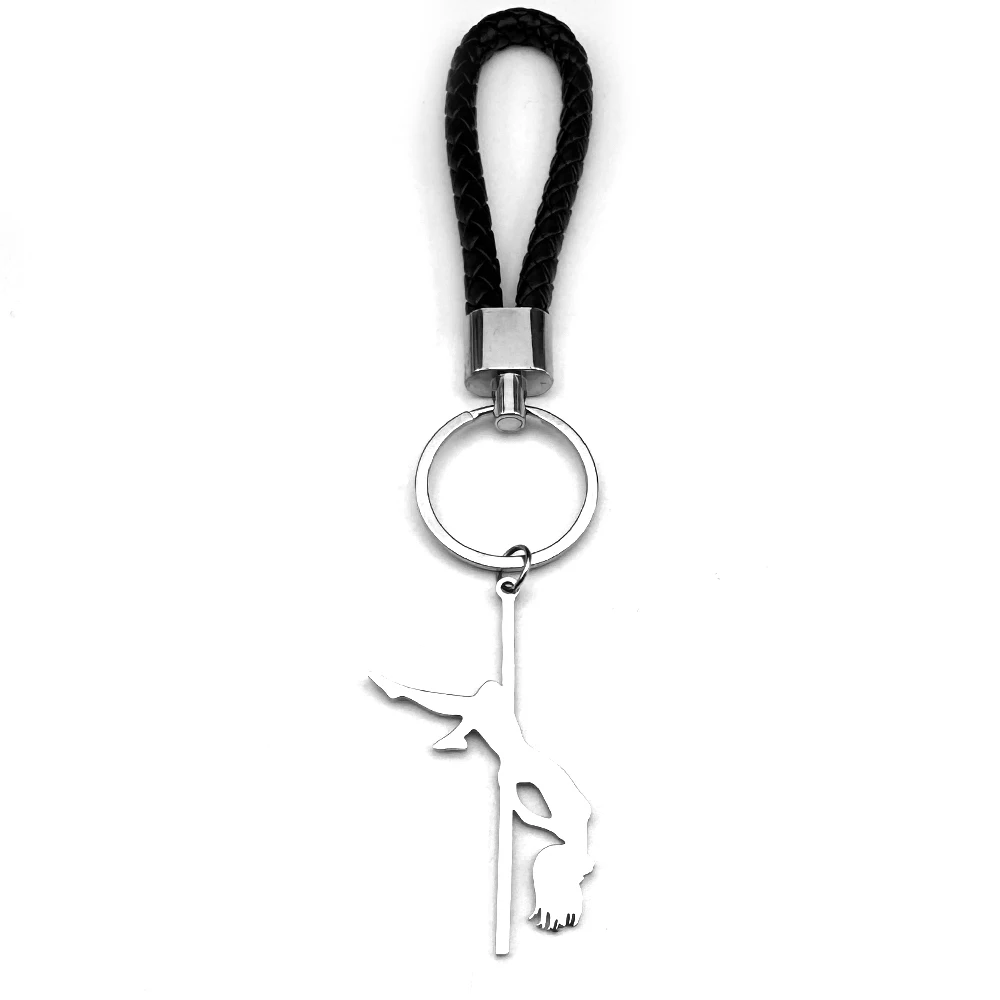 Pole Dance Mädchen Musical Schlüsselanhänger Für Frauen Männer Edelstahl Pu Leder Tasche Charme Kunst Liebhaber Schlüsselanhänger Schmuck Geschenke – Detail 9