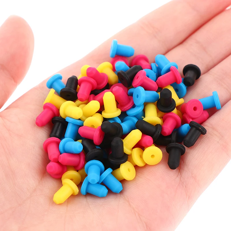

10pcs Random 4mm High Elastic Refitting Tool Ink Cartridge Fixed Printer Accessories Rubber Seal Silicone Plug-F(x)