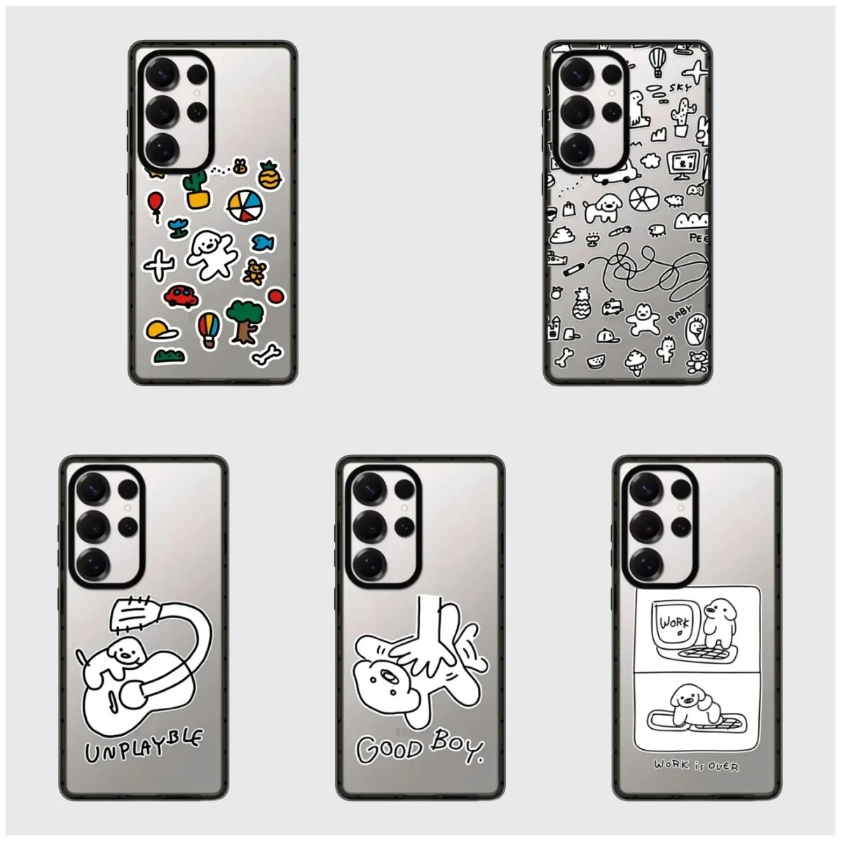 Cartoon Dog Friend Pattern Acrylic Black Border Case for Samsung Galaxy S26 S25 S24 S23 Ultra S26U S25+ S26 Plus Protective Case