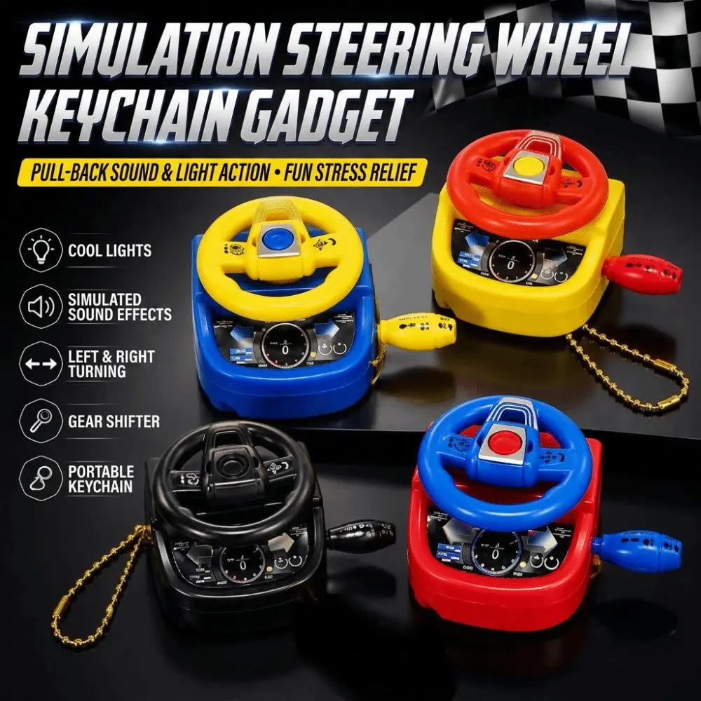 Mini Fidget Keychain Shiftable Various colors Backpack Hanging Ornament Rotatable Illumination Steering Wheel Keychain