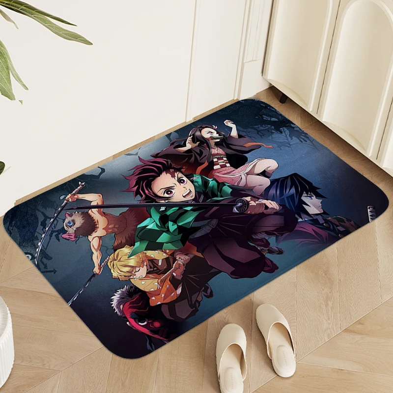 

Anime Rug D-Demon Slayer Carpet for Bedroom Sleeping Room Entryway Foot Mat Soft Doormat Entrance Door Modern Home Decoration