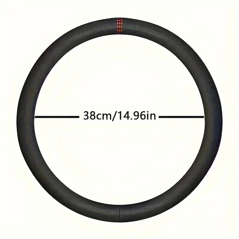 Couverture de volant de voiture 38cm en cuir de daim ultra-mince antidérapant en forme de D rond absorbant la sueur pour toutes les accessoires auto saison