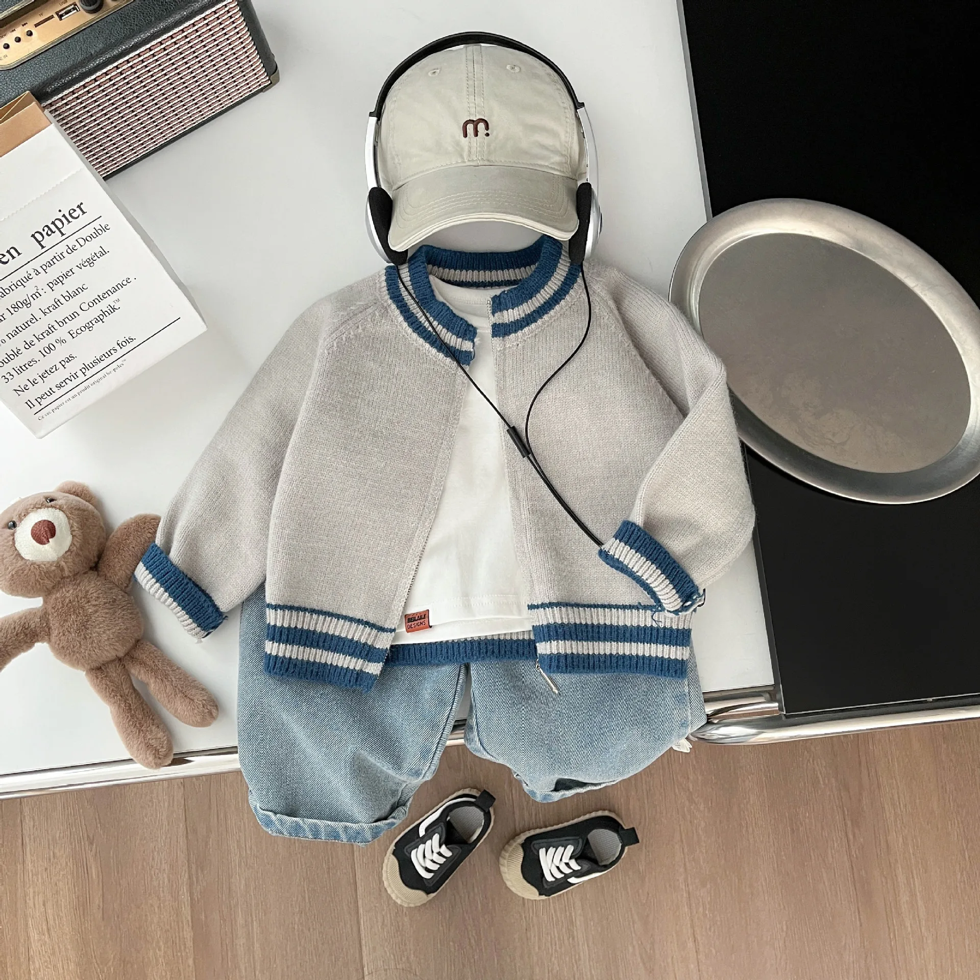 

2025 Autumn New Baby Long Sleeve Knitted Cardigan Infant Girl Casual Jacket Toddler Boys Sweater Coat Kids Solid Tops Knitwear