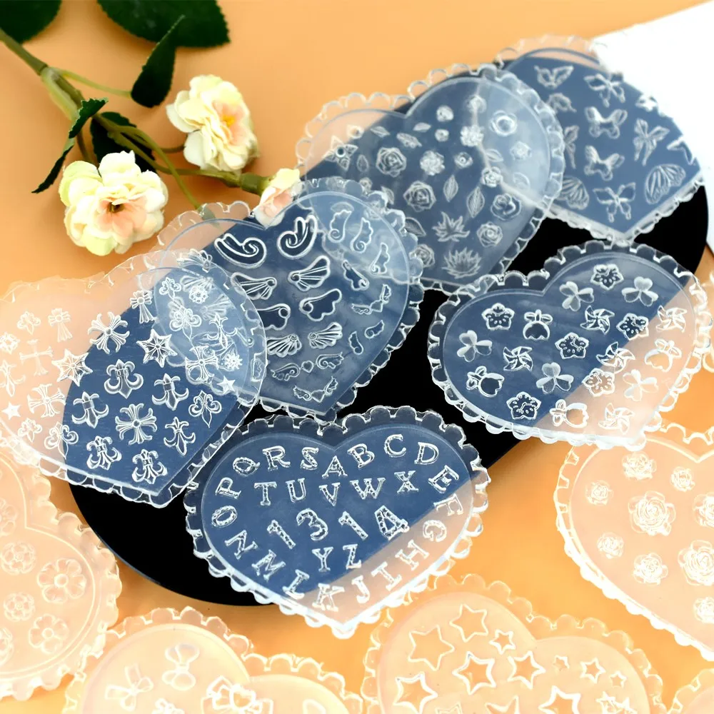 SNASAN Wings Bowknot Flowers Moon Star Silicone Mould For Beauty Nail Art DIY Handmade Tool Small Beads Polymer Clay Mold