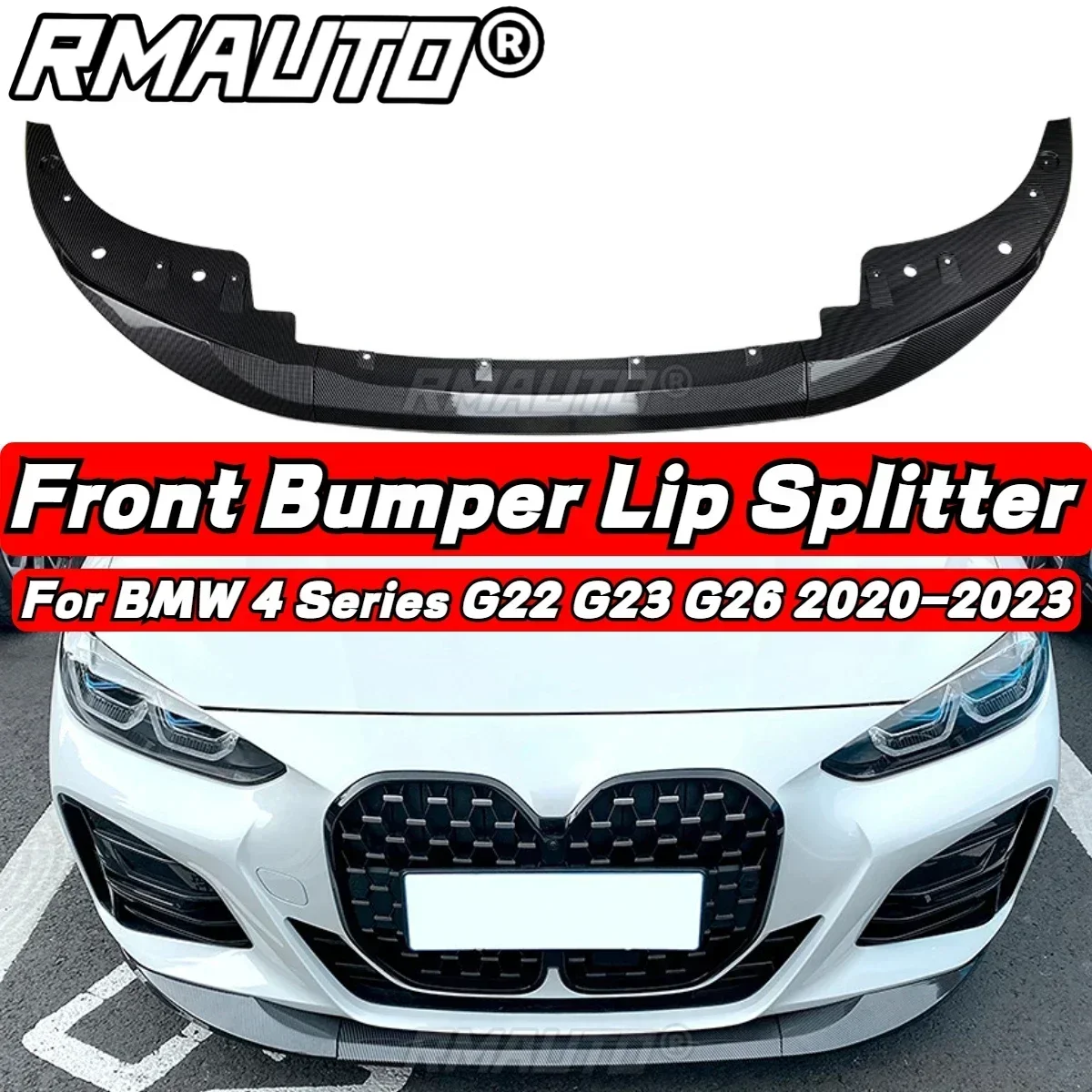 3Pcs/Set MP Style Front Bumper Lip Splitter Spoiler Bumper Diffuser For BMW 4 Series G22 G23 G26 2020-2023 Accessories Body Kit