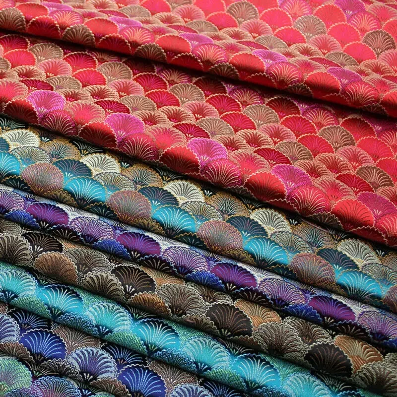 50x75cm Chinese Mongolia Robe Brocade Jacquard Fabric Cheongsam Scale Pattern Material Costume Cloth Supplies New