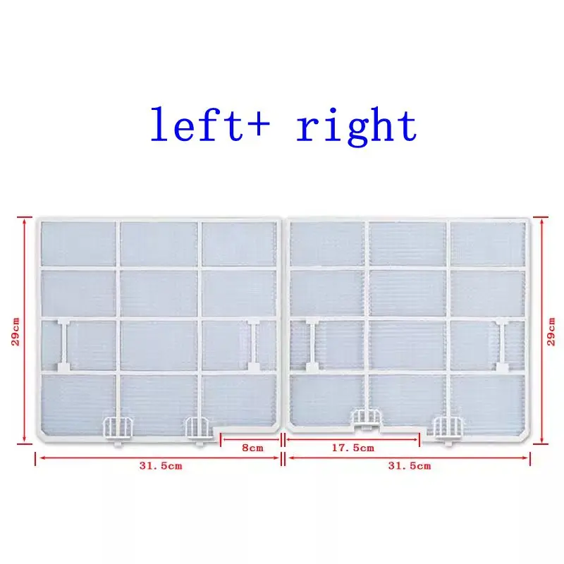 مجموعات فلتر مكيف الهواء (يسار + يمين)، مقاس 31.5X29 سم، لـ Kelon/Hisense/Whirlpool 1-1.5HP، قطع غيار الأجهزة المنزلية
