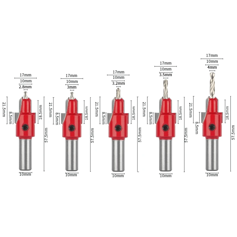 YUSUN 10MM Shank Hss Countersink Bit Router Bit Screw Extractor Drill Bit Woodworking Milling Cutter For Wood Cutters Tools