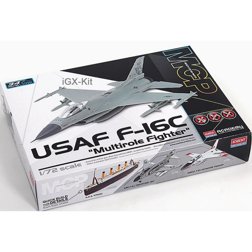 Academy 12541 1/72 Scale USAF F16 F16C F-16C Multirole Fighter Aircraft Jet Hobby Craft Toy Plastic Model Building Kit