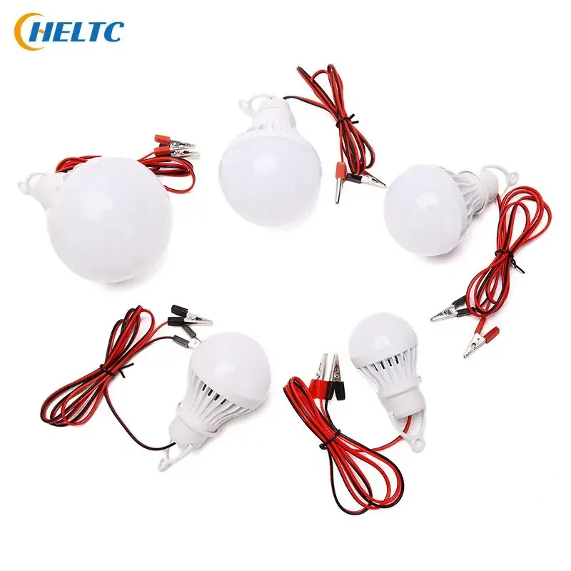 High Power LED Clip Light for Camping Solar Hunting Emergency - 3-12W 12V Portable LED Bulb