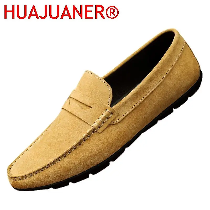 

Men Casual Shoes New Top Quality Men's Shoes Genuine Leather Suede Loafers Man Moccasins Slip On Male Flats Luxury Driving Shoes