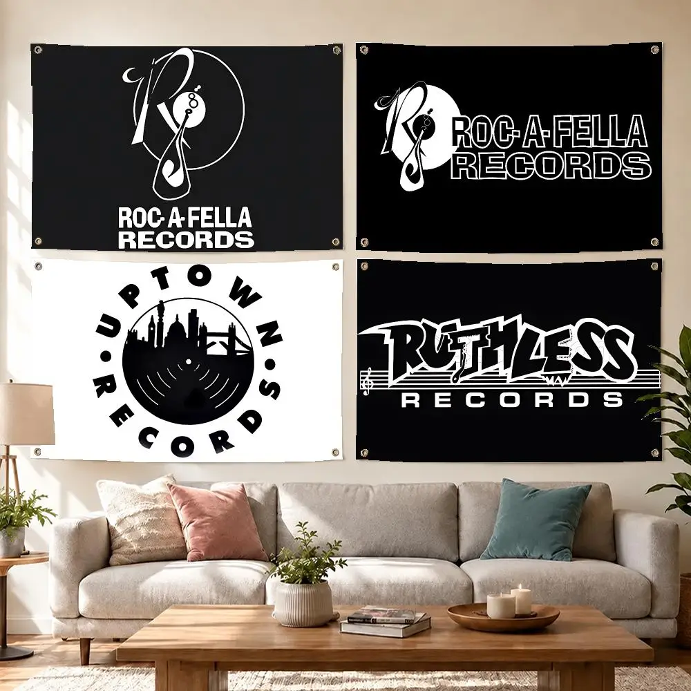 Pop Brand Roc-A-Fella Flags Concert Print Wall Hanging Art Banner, Indoor Outdoor Bedroom Home Decor Backdrop, Perfect Gift