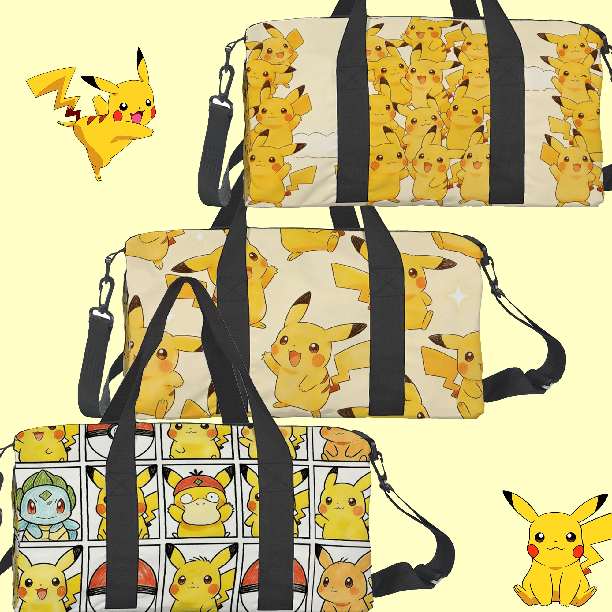 Bolsa de mano Pokémon Pikachu, bolsa de equipaje, bolsa de gimnasio, bolso de hombro, alta calidad, gran capacidad, regalo de moda, viaje informal