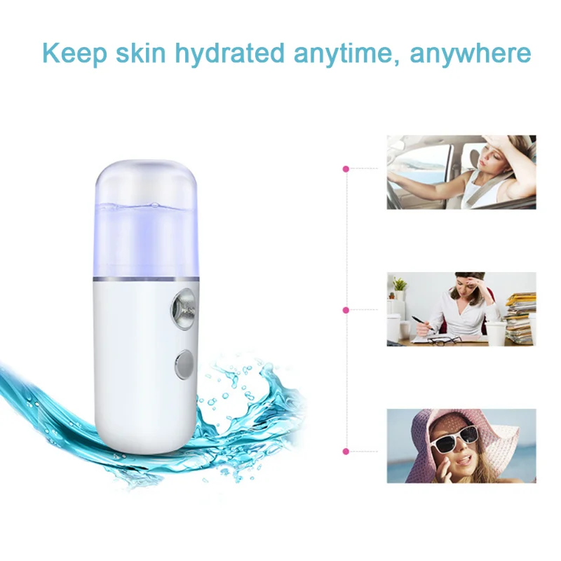 BXA Rechargeable Mist Facial Sprayer Humidifier Nebulizer Face Steamer Moisturizing Beauty Instruments Face Skin Care Tools