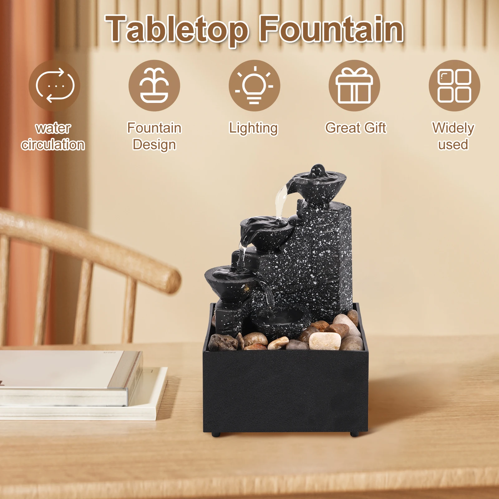 Tafelblad Waterval Decor Waterfontein Desktop Ornamenten Feng Shui Stromend Water Waterval Tafelblad Landschap Decoratie