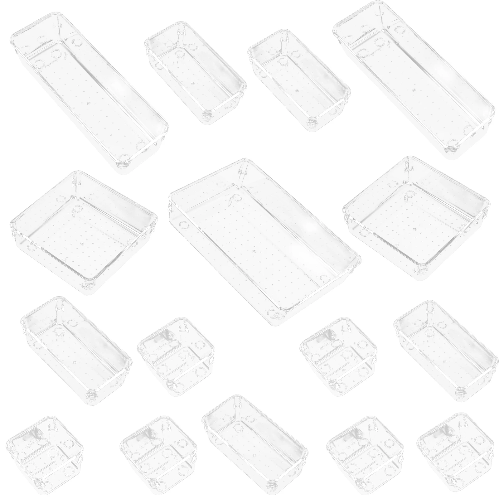 

16pcs Clear Drawer ganizers Versatile Trays for Bedroom Vanity Bathroom Kitchen Office Storage Plastic Dividers ganize Makeup