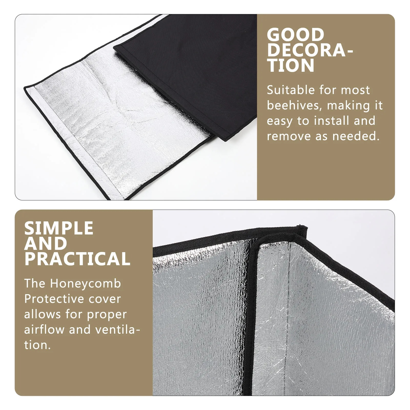 

Winter Beehive Protection Cover 600D Oxford Cloth Black 18x23 5inch Honeycomb Insulation Wrap for Bees Garden Patio Outdoor