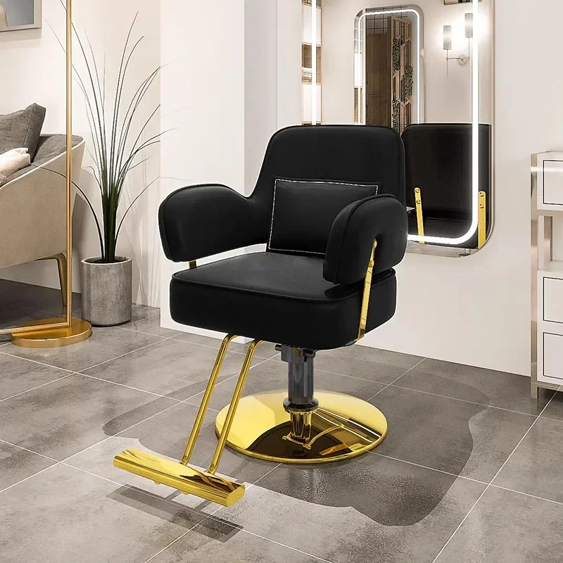 

High-end Perm Hair Barber Chair Home Retro Style Hairdresser Simple Chair Salon Barbershop Comfort Barbearia Home Furniture