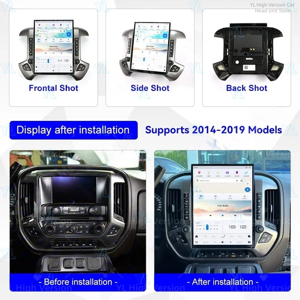 

CY 15.6" Screen Android 13 For Chevrolet Silverado GMC SIERRA 2014-2018 Car Player Radio GPS Navigation Multimedia Head Unit 4G