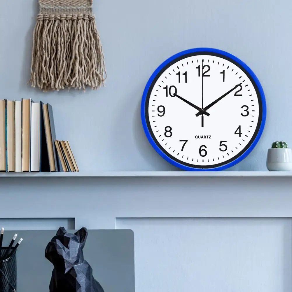 8 Inch Wall Clock Silent Non-Ticking Hanging Clock Large Number Round Clock Sleek Design Wall Clock For Home Office Decoration