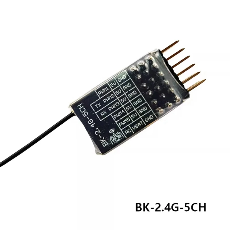 ELRS 2.4Ghz 5CH PWM Expresslrs Receiver With 2Dbi 2.4G Copper Pipe Antenna PWM/CRSF Protocol For RC FPV Fixed Wing Drone