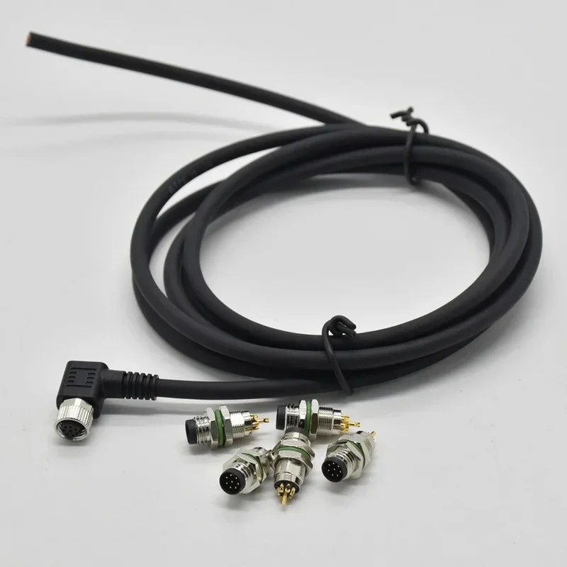 1pcs High Quality M8 8-pin Sensor Connector Waterproof Elbow with Wire Plug Male and Female 3 4Pin +2m PVC Wire A Type