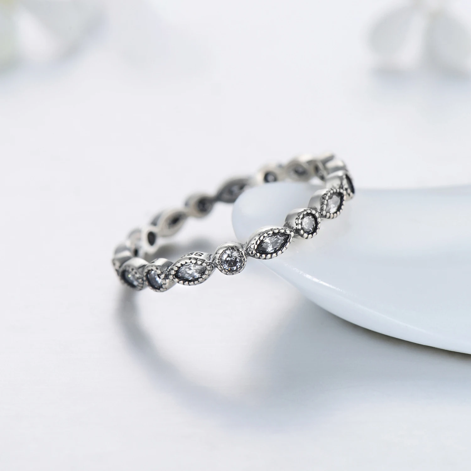 Women's Authentic 925 Sterling Silver Sparkling CZ Ring