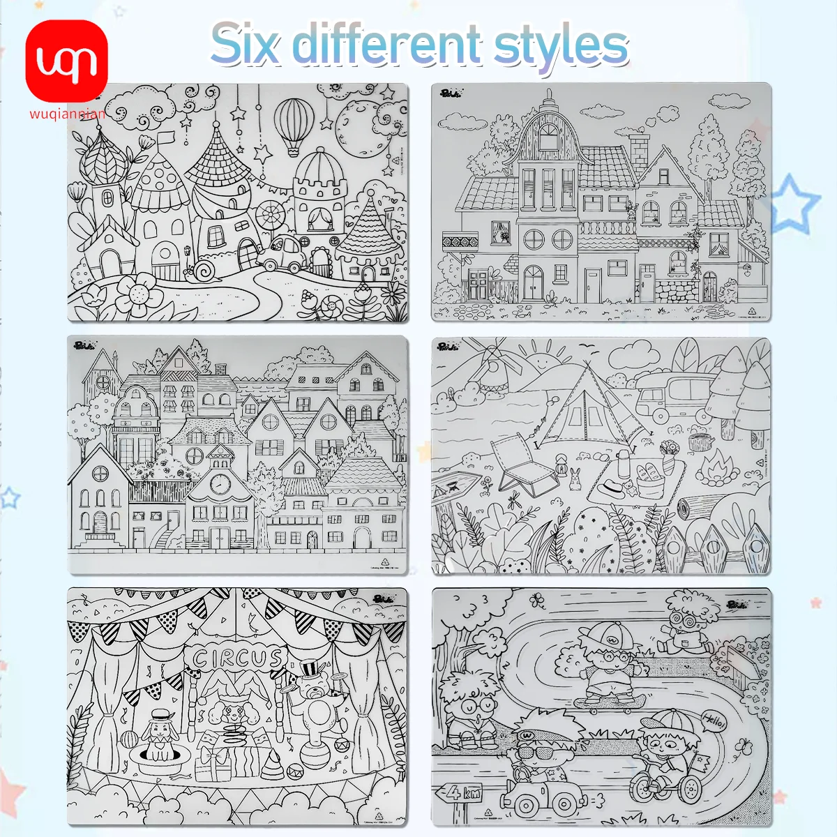 WQN-1PC シンプルでスタイリッシュな描画マット、都会生活に、日常の絵画に芸術的な落書きに、学校の文房具