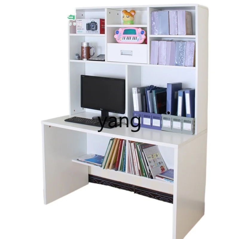 

LMM simple desk bookcase integrated simple modern home economy desktop assembled computer desk