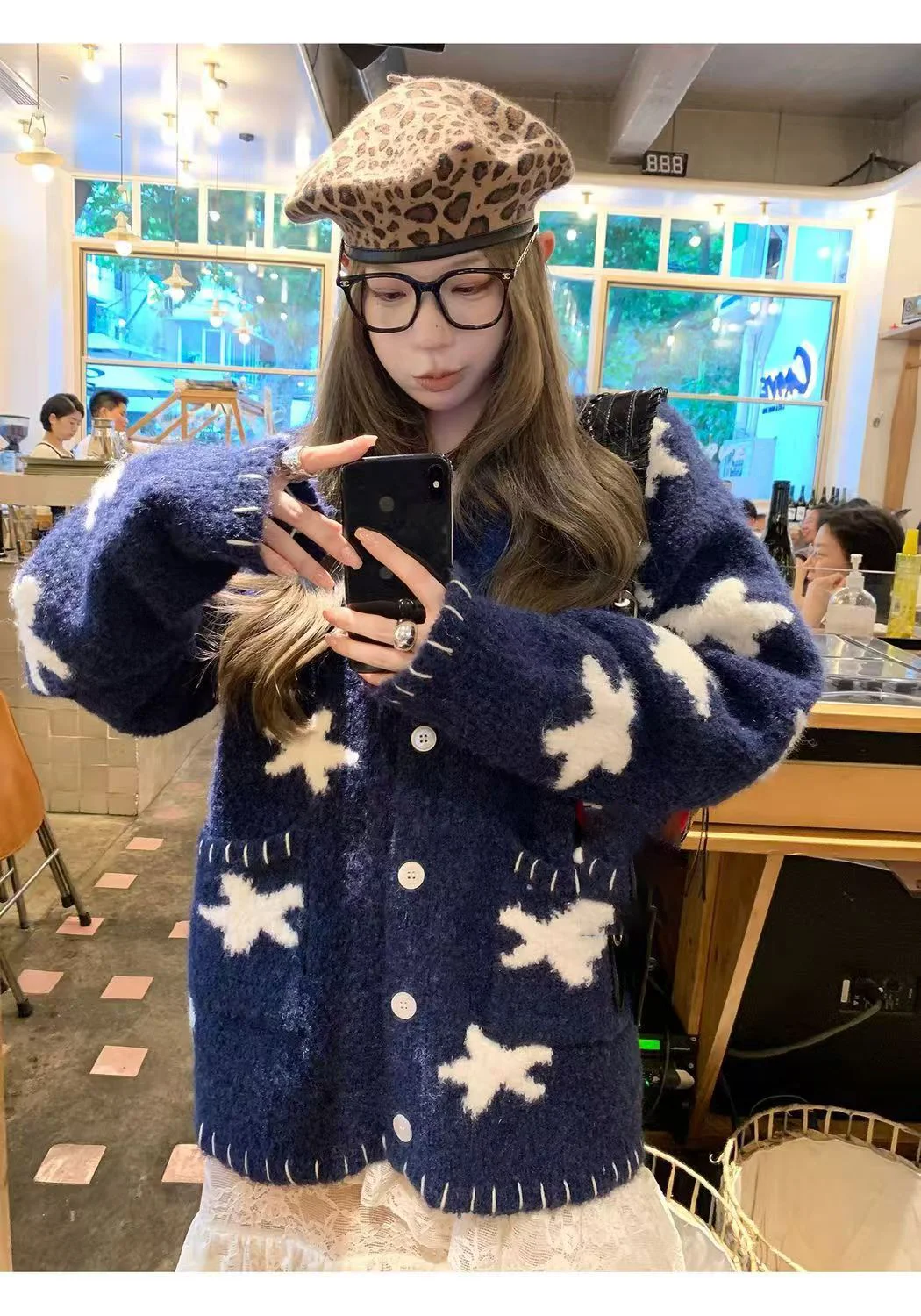 2025 Autumn and Winter Knitted Cardigan Jacket Fashion Warm Wool Sweater Women's Loose Knitted Sweater Top