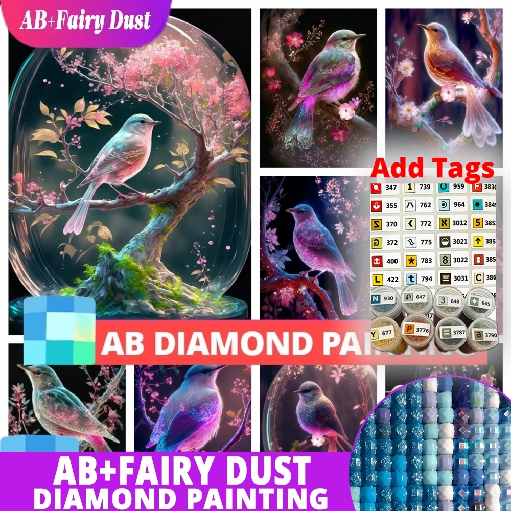 

With Symbol Sticker AB Fairy Dust Flower Diamond Painting Mosaic Embroidery Fantasy Dream Landscape Cross Stitch Handmade Craft