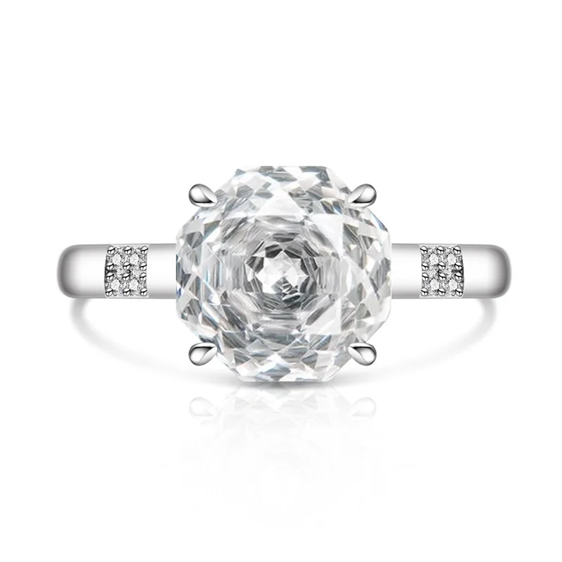 925 Sterling Silber Modischer Einfacher Millennium-Ring mit Rosenschliff, Geburtstags- und Jubiläumsgeschenk, Luxuriöser Damenschmuck – Detail 11