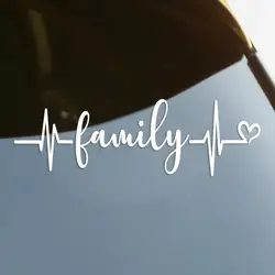 Stick Family Car Decals Family Heartbeat Die Cut Car Window Decal Exquisite Family Bumper Decal Auto Decor Car Body Rear Window