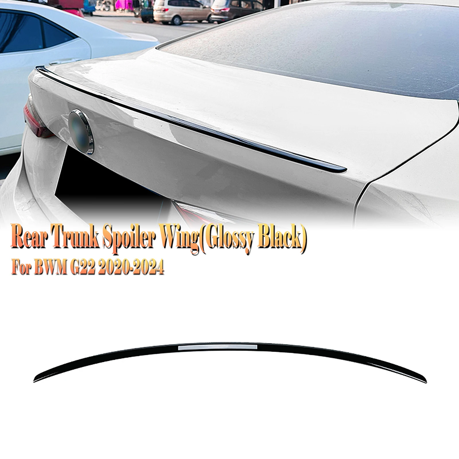 

Rear Trunk Lid Spoiler Wing For BMW 4 Series G22 2020 2021 2022 2023 2024 Carbon Fiber Look/Gloss Black Tailgate Splitter Lip