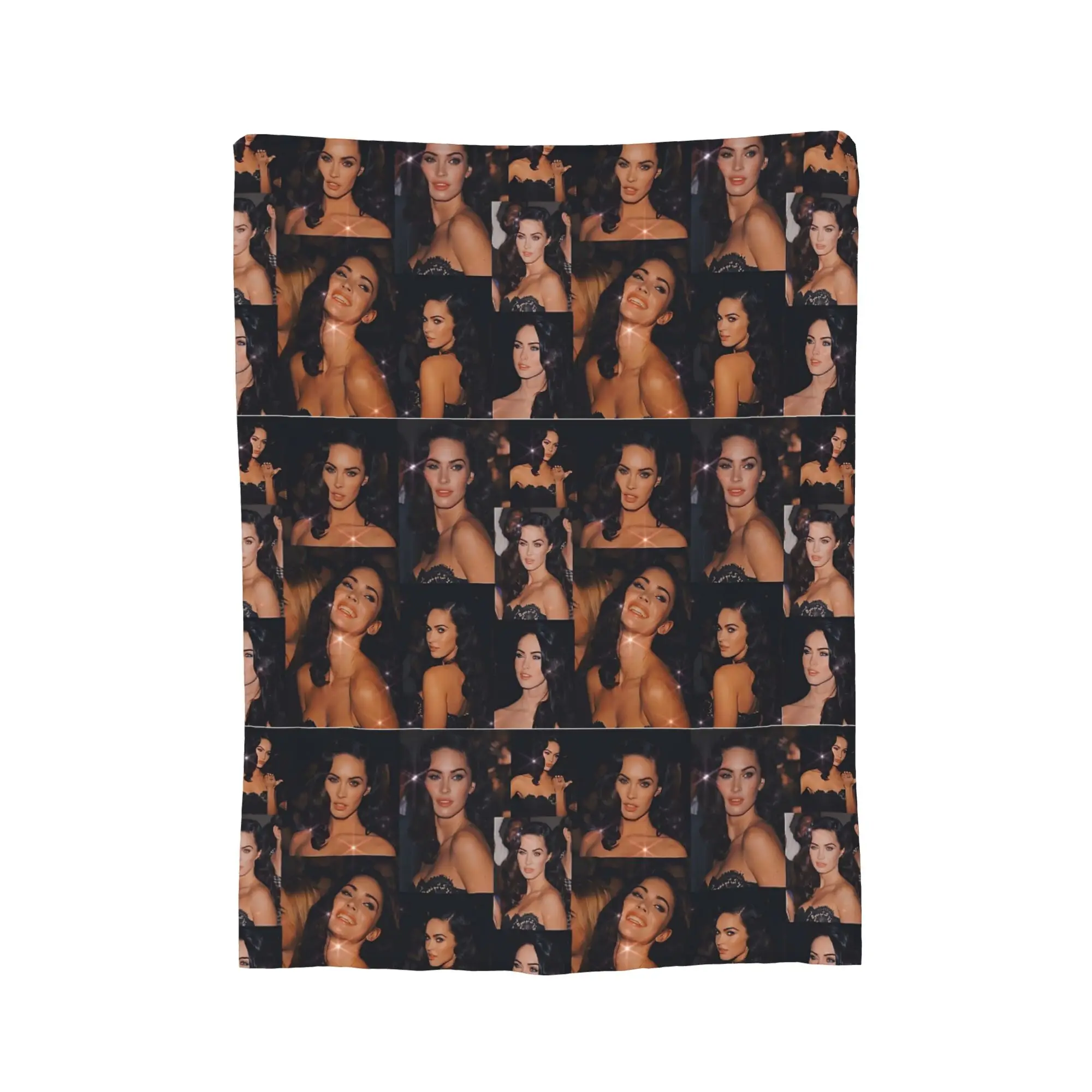 Megan Fox Look Collage Blankets  Fleece Funny Warm Throw Blanket for Bedspread All Season