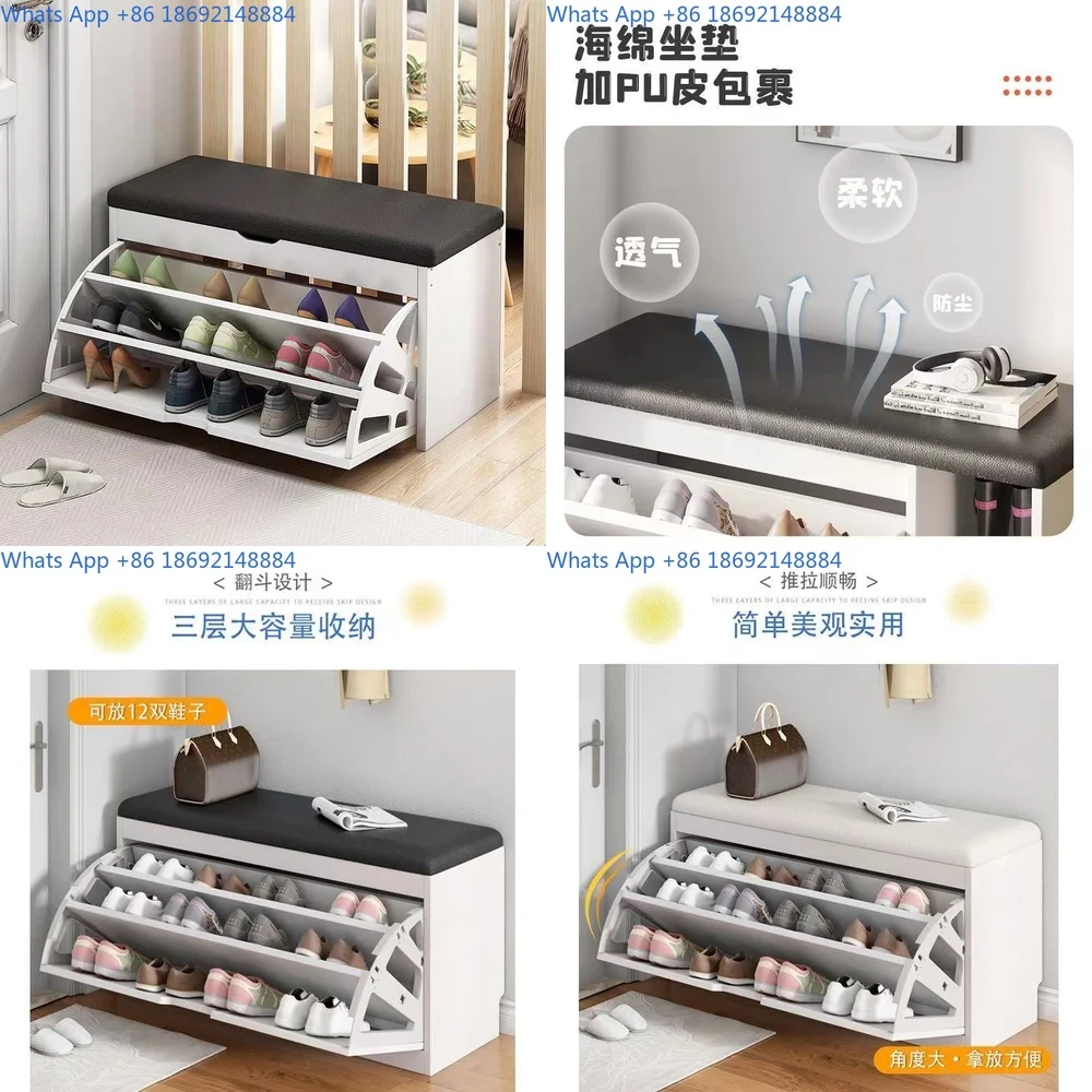 

Shoe Storage Bench with Seat for Entryway Home Use Long Shoe Rack and Stool Combined
