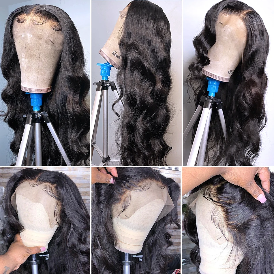 Peluca de cabello humano ondulado para mujer, postizo de encaje Frontal transparente, 13x4, 30 y 40 pulgadas, 13x6, HD, mojado y ondulado