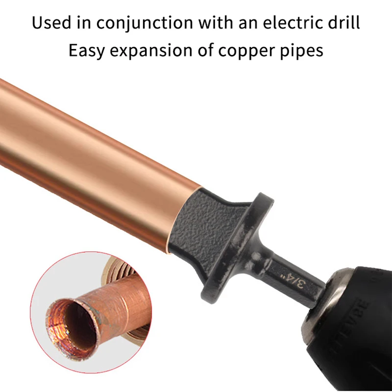 New 1/5Pcs Tube Pipe Expander Hexagonal Handle Metal Copper Pipe Takeover Tool Air Conditioner Repair Electric Drill Bit Flaring
