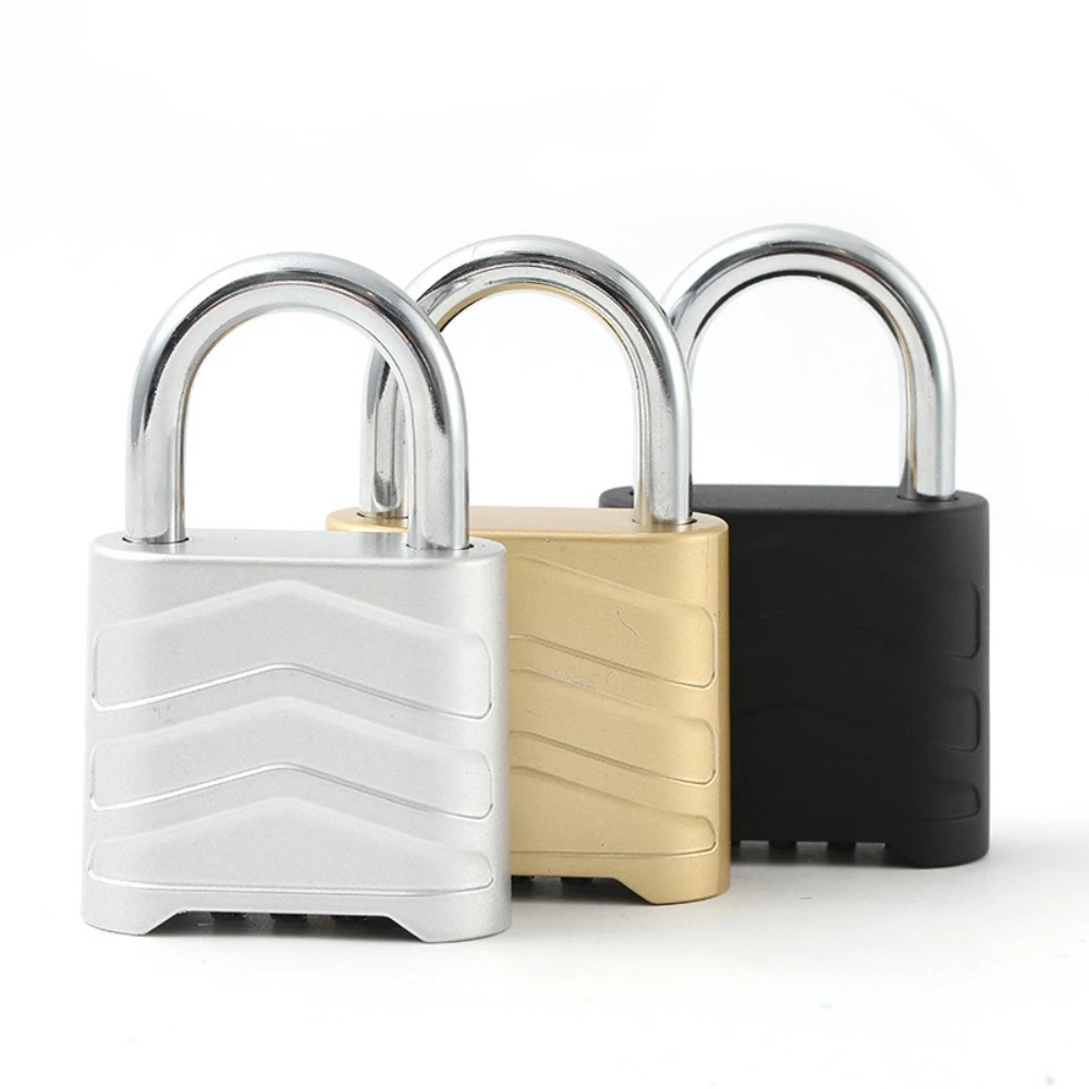

Four-Digit Number Combination Padlock Waterproof Lock for Garage Closet Door Safety Lock Aluminum Code Keyed Anti-thieft Lock