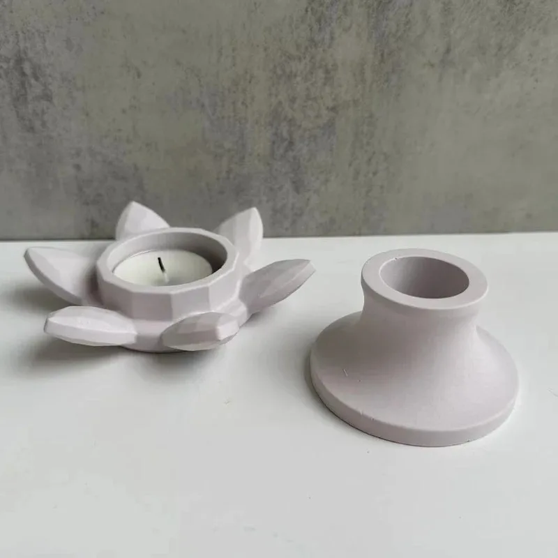 Beton Kerze Glas Silikon Form Runde Lotus Kerzenhalter Zement Gips Form Handgemachte Epoxidharz Kerzenhalter Form Werkzeug