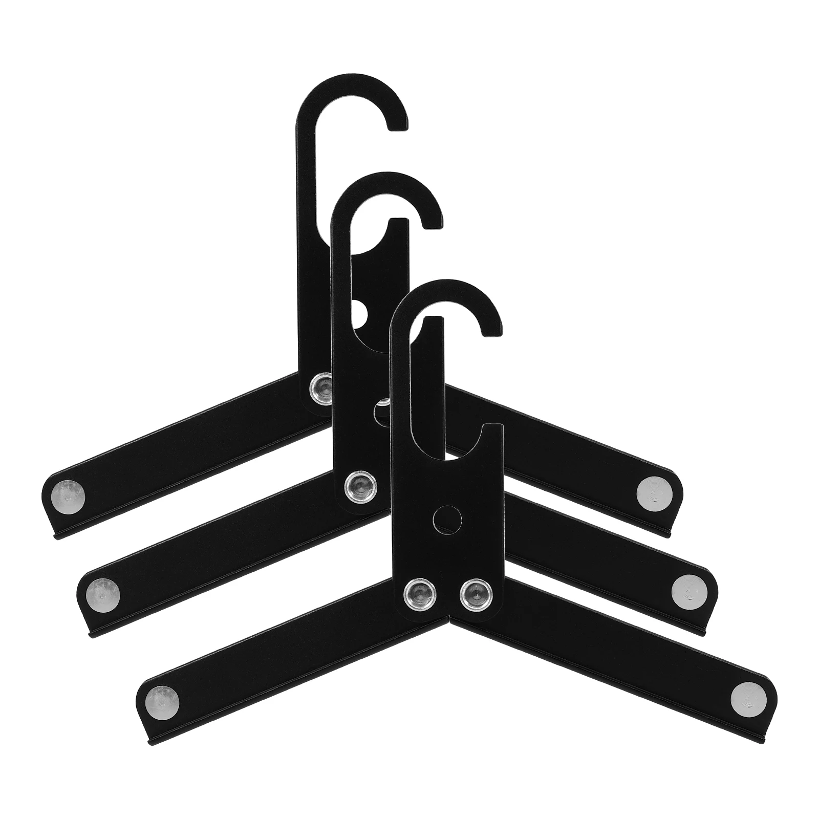 

3pcs Space Travel Metal Foldable Hangers Hangers Saving Metal Clothes Dryer for Suitcase Travel Clothes Dryer Camping Black