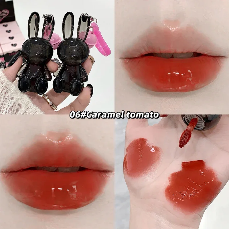 Black Rabbit Water Gloss Lip Glaze Mirror Moisturizing Plump Lips Tinted Not Easy To Stick To The Cup Liquid Long-Lasting Makeup